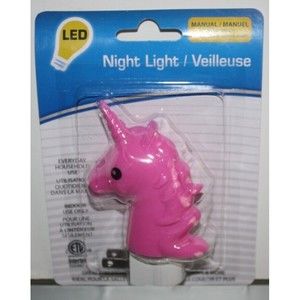 Pink Unicorn LED Nightlight Rotary Adjustable Shade On/Off Switch NIP